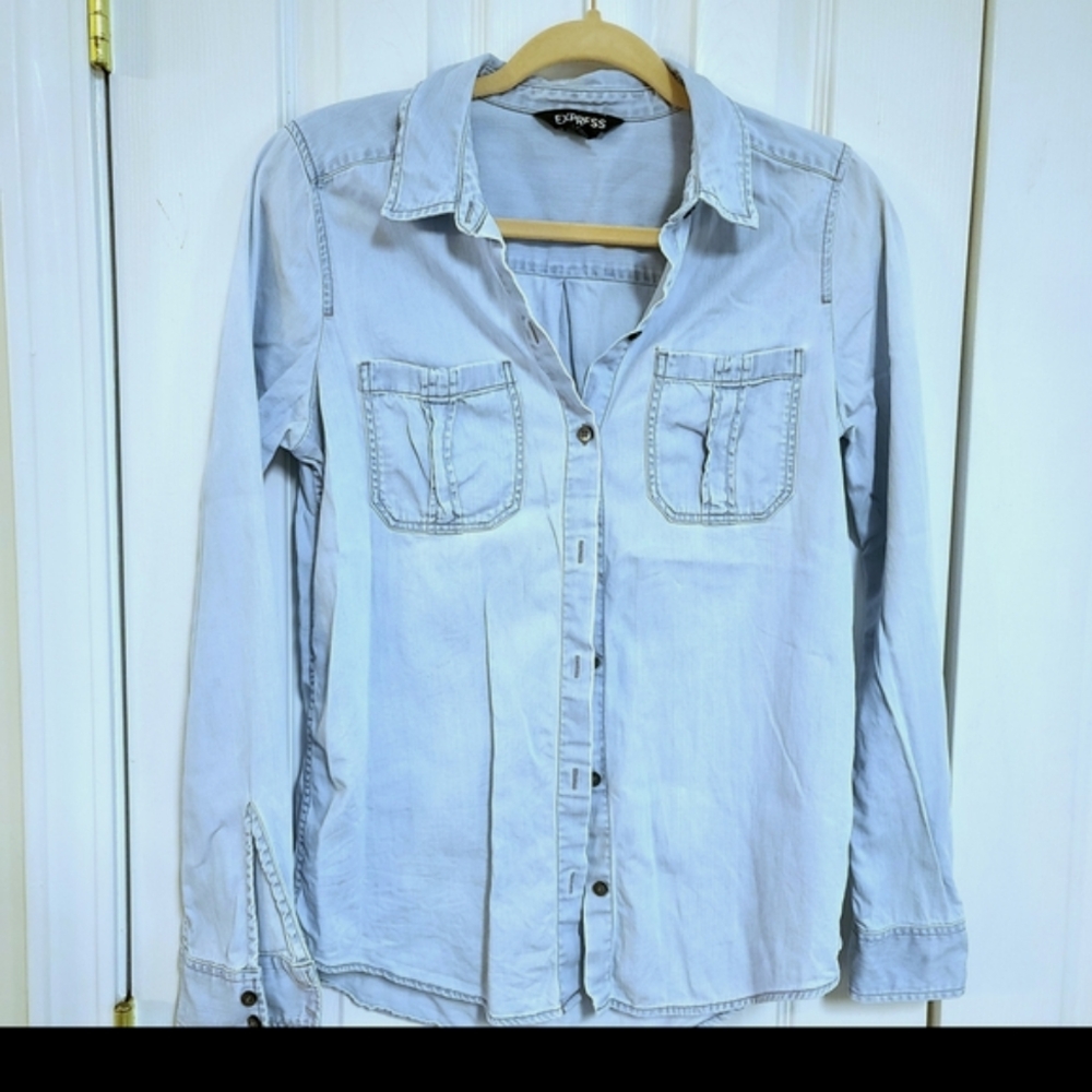 Express Sky Blue Casual Shirt